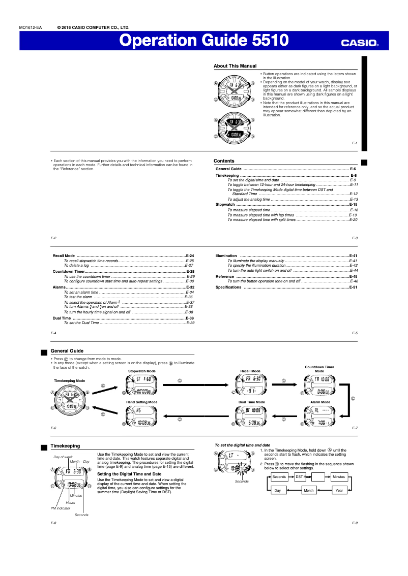 Page n°1 - Manuel utilisateur Casio Baby-G Sports BGA-240-1A1ER