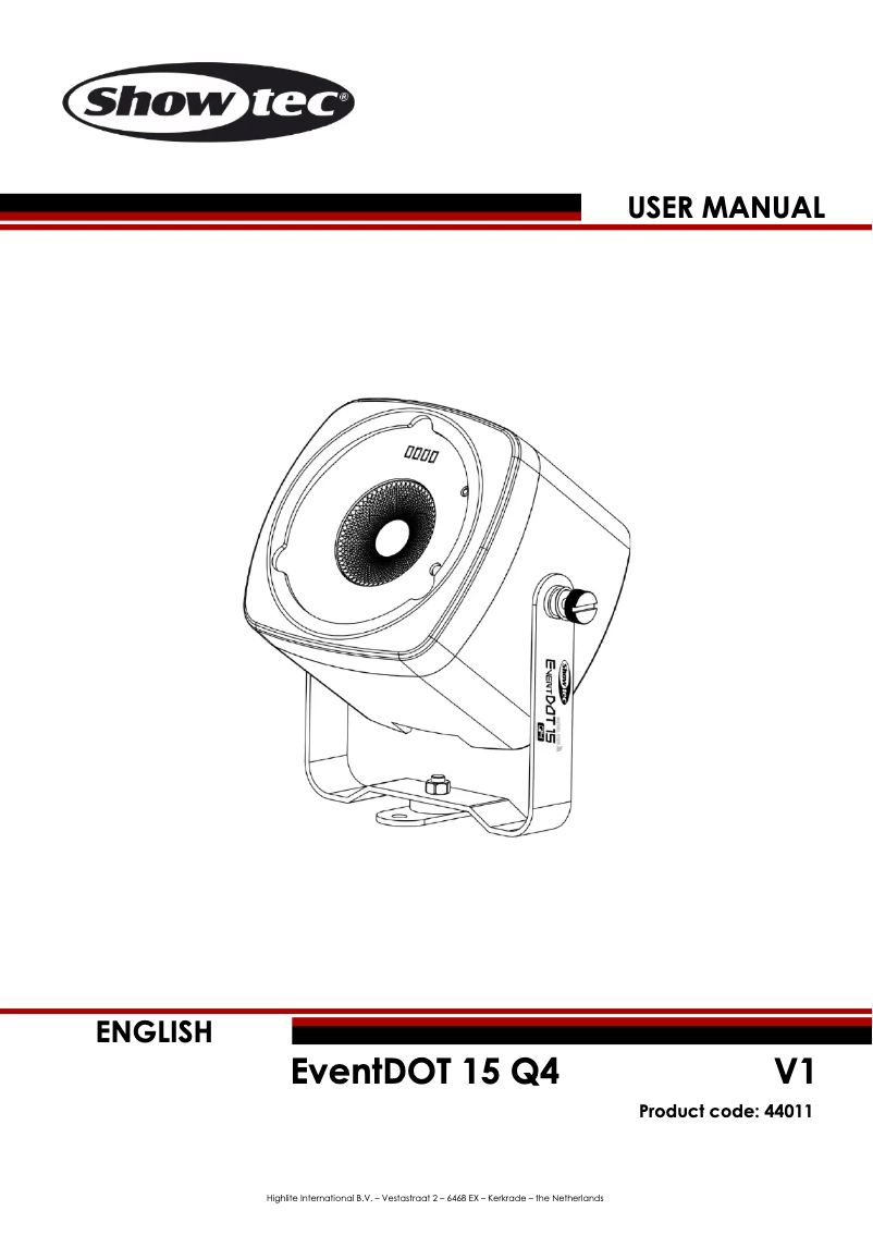 Page n°1 - Manuel utilisateur Showtec EventDOT 15 Q4