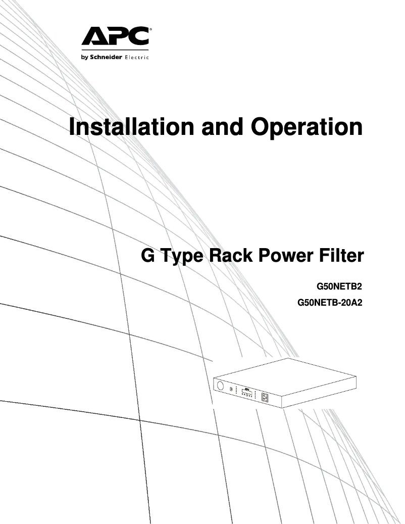 Page 1 de la notice Manuel utilisateur APC G50NETB-20A2