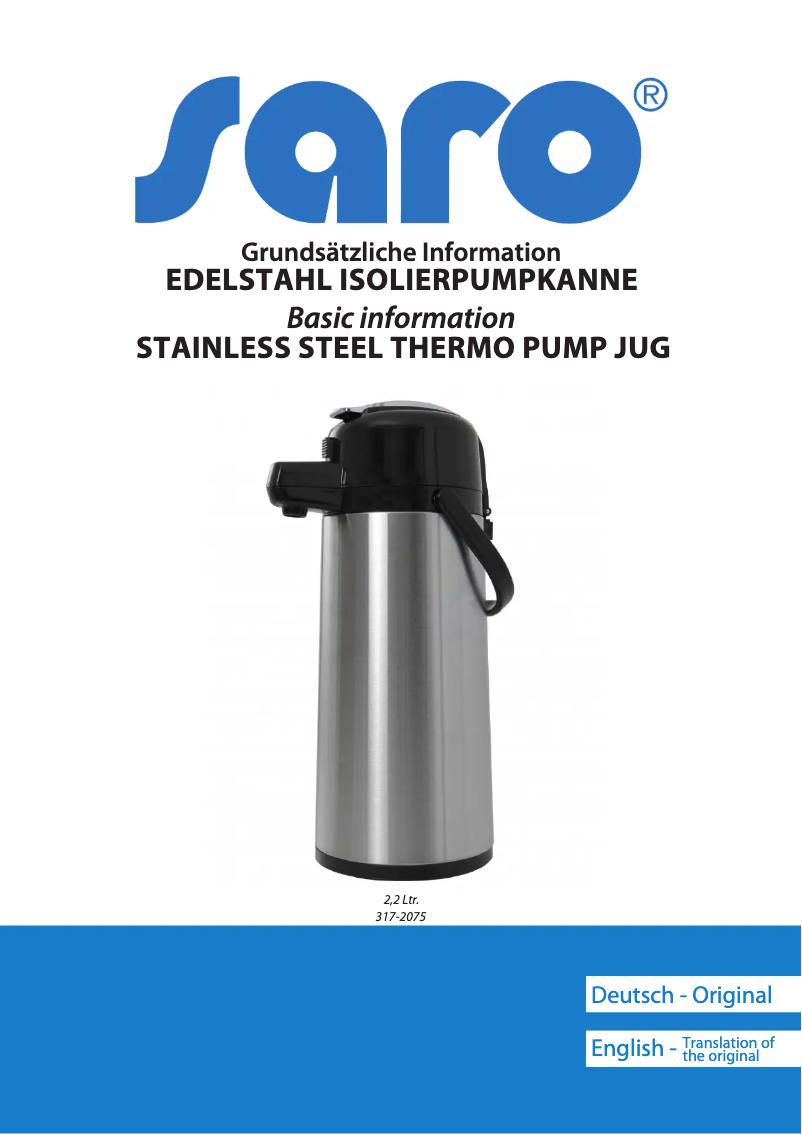 Página 1 del manual Manual de usuario Saro 317-2075