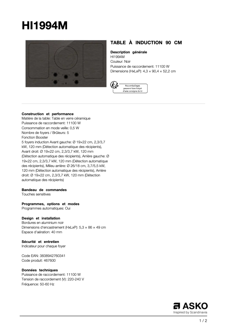 Image de la première page du manuel de l'appareil HI 1994 M