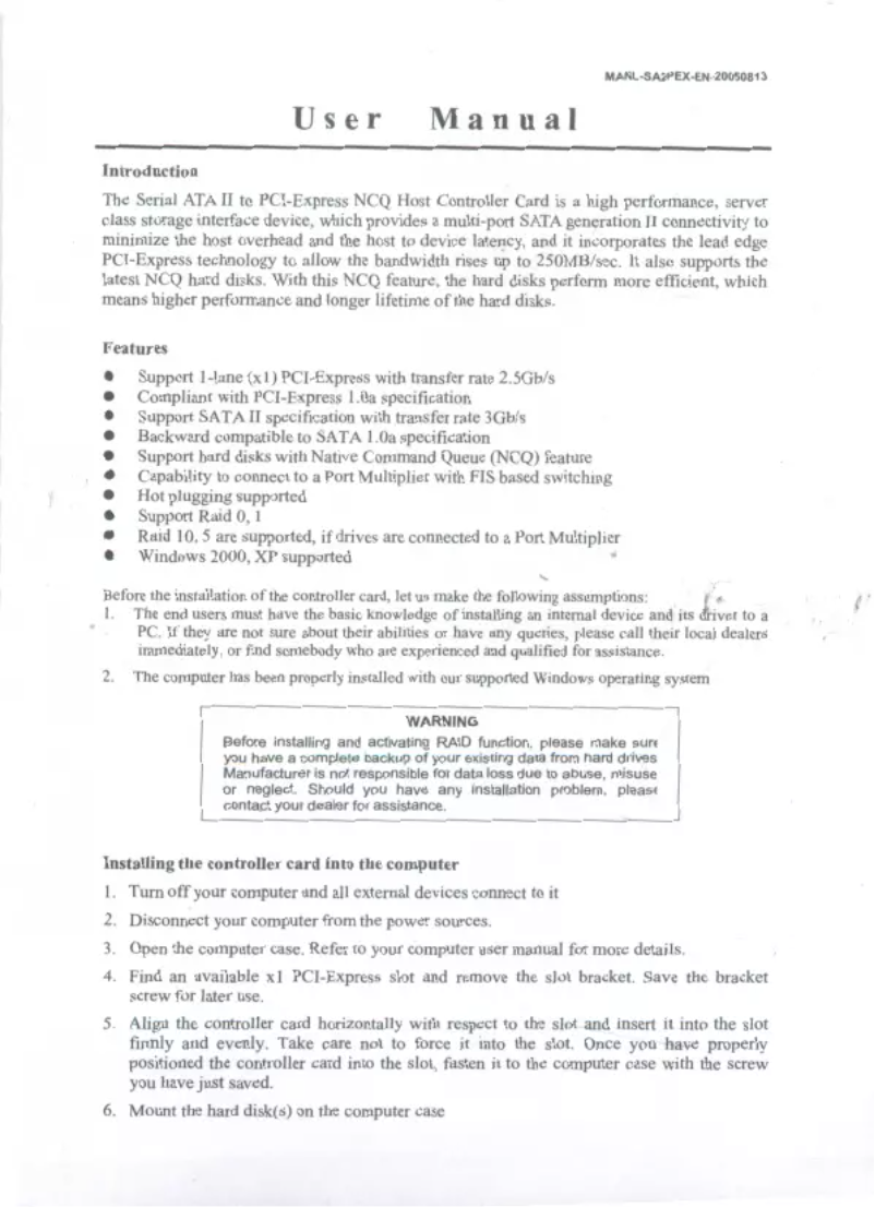 Image de la première page du manuel de l'appareil 2530