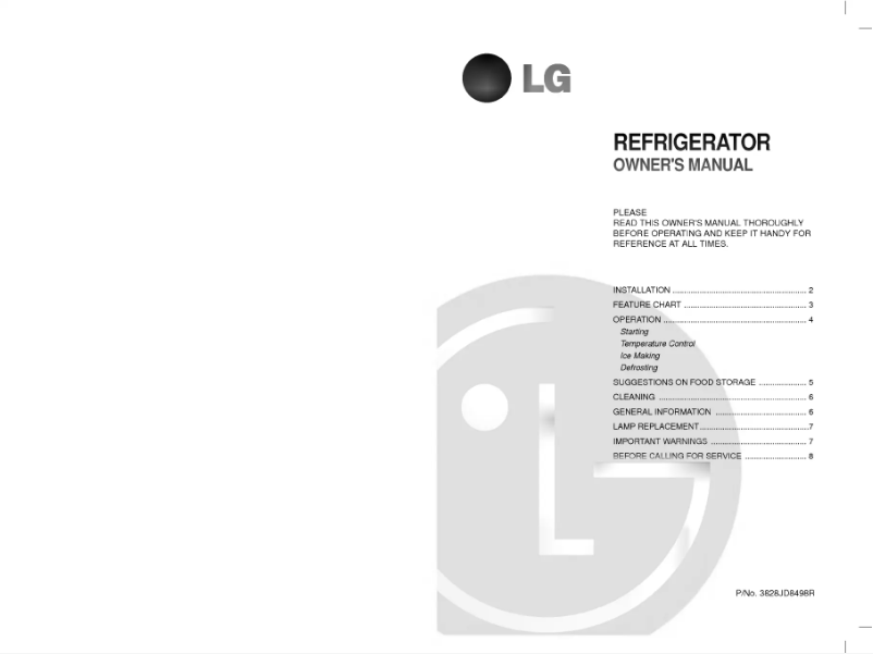 Page 1 de la notice Manuel utilisateur LG GR-051SS