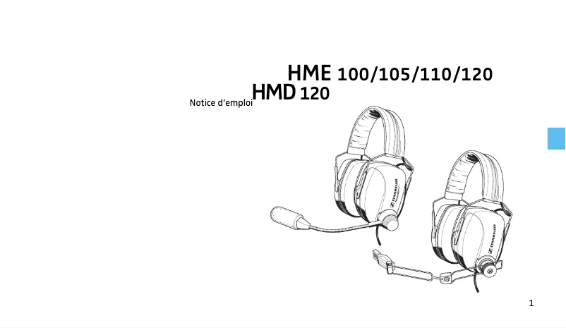 Page 1 de la notice Manuel utilisateur Sennheiser HME 120