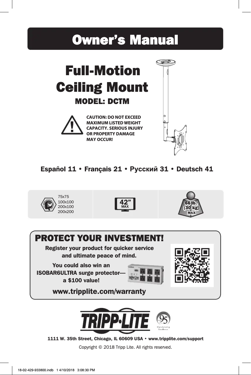 Page n°1 - Manuel utilisateur Tripp Lite DCTM