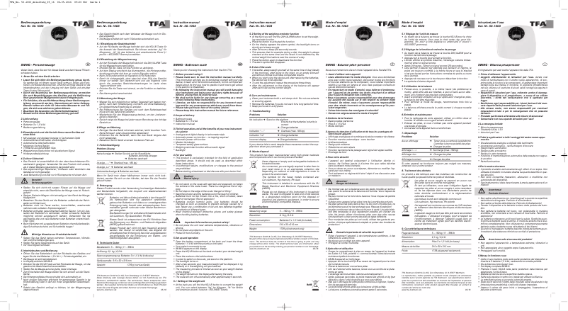 Page 1 de la notice Manuel utilisateur TFA Swing 50.1003.02