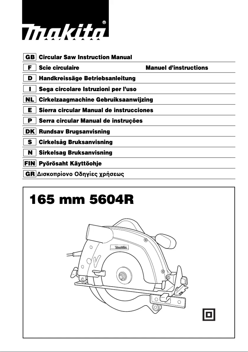 Page n°1 - Manuel utilisateur Makita 5604R