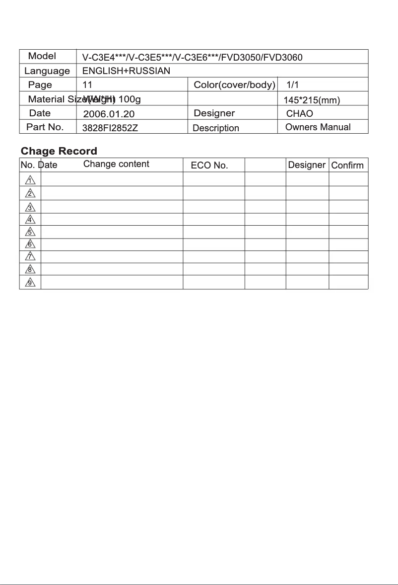 Page 1 de la notice Manuel utilisateur LG FVD3051