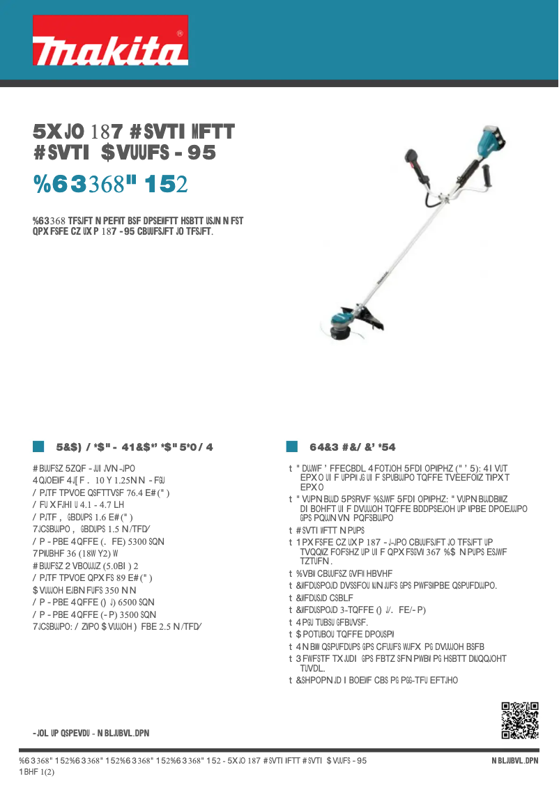 Page n°1 - Fiche technique Makita DUR368APT2