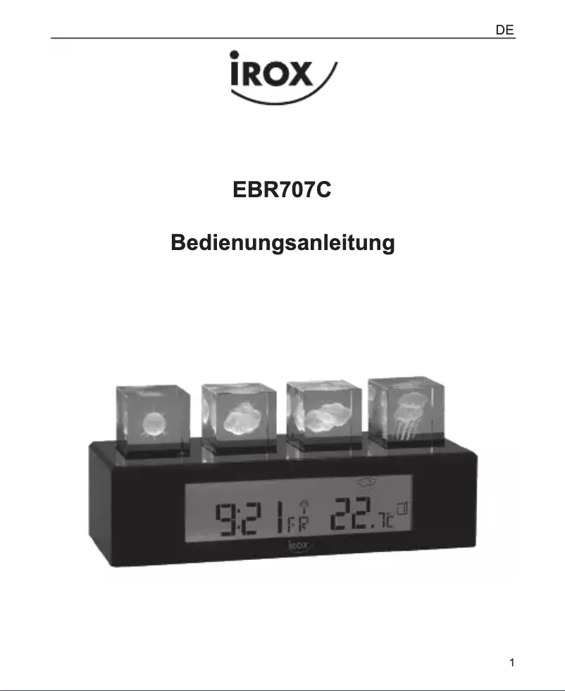 Page n°1 - Manuel utilisateur Irox EBR707C