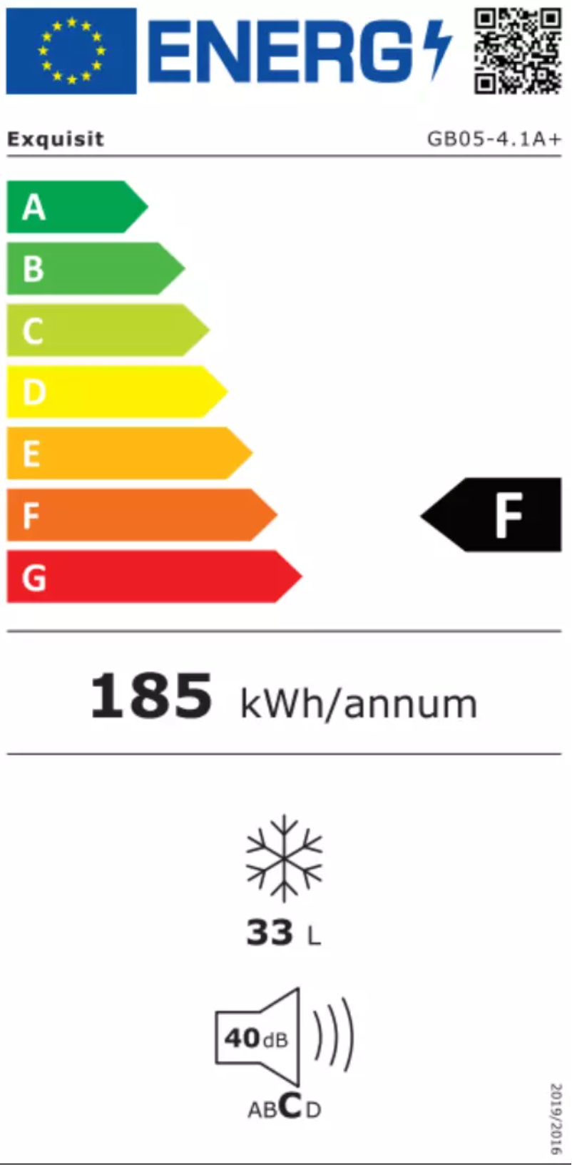 Page 1 de la notice Label énergétique Exquisit GB05-4.1A+