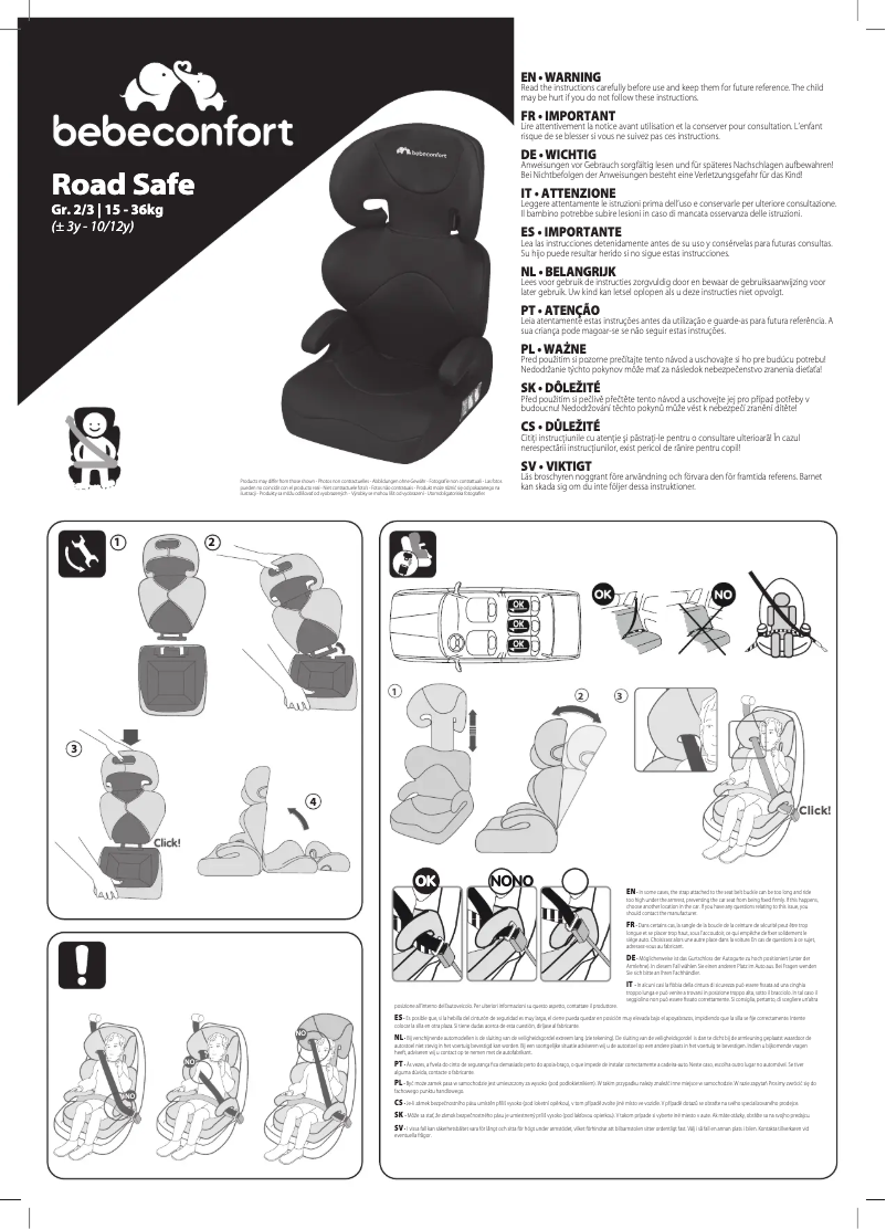 Page n°1 - Manuel utilisateur Bebe Confort Road Safe