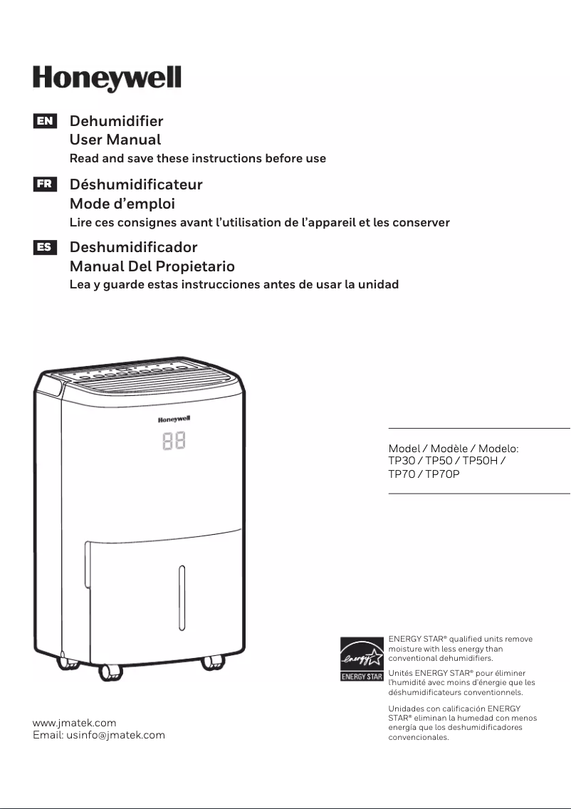 Page n°1 - Manuel utilisateur Honeywell TP50WKN