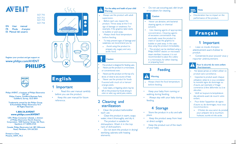 Página 1 del manual Manual de usuario Philips AVENT SCF714