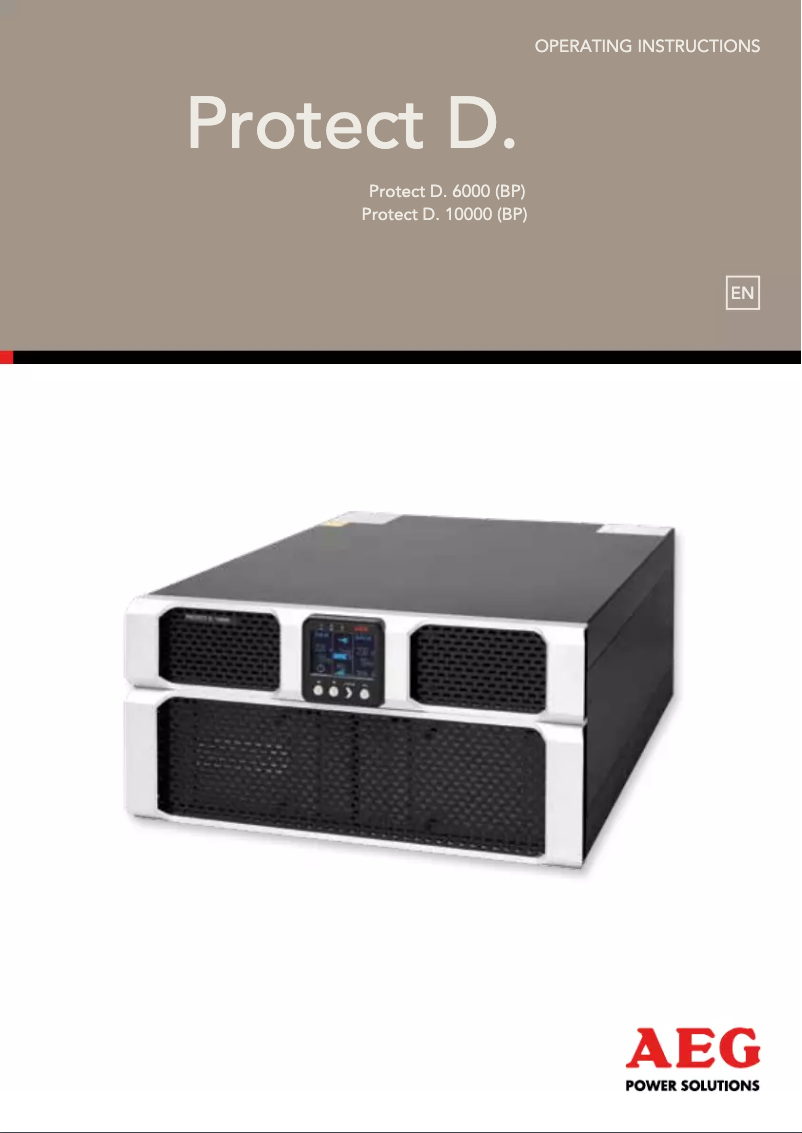 Image de la première page du manuel de l'appareil Protect D. 10000