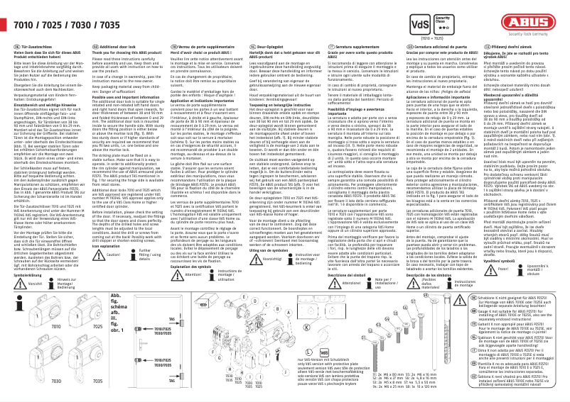 Page 1 de la notice Manuel utilisateur Abus 7025