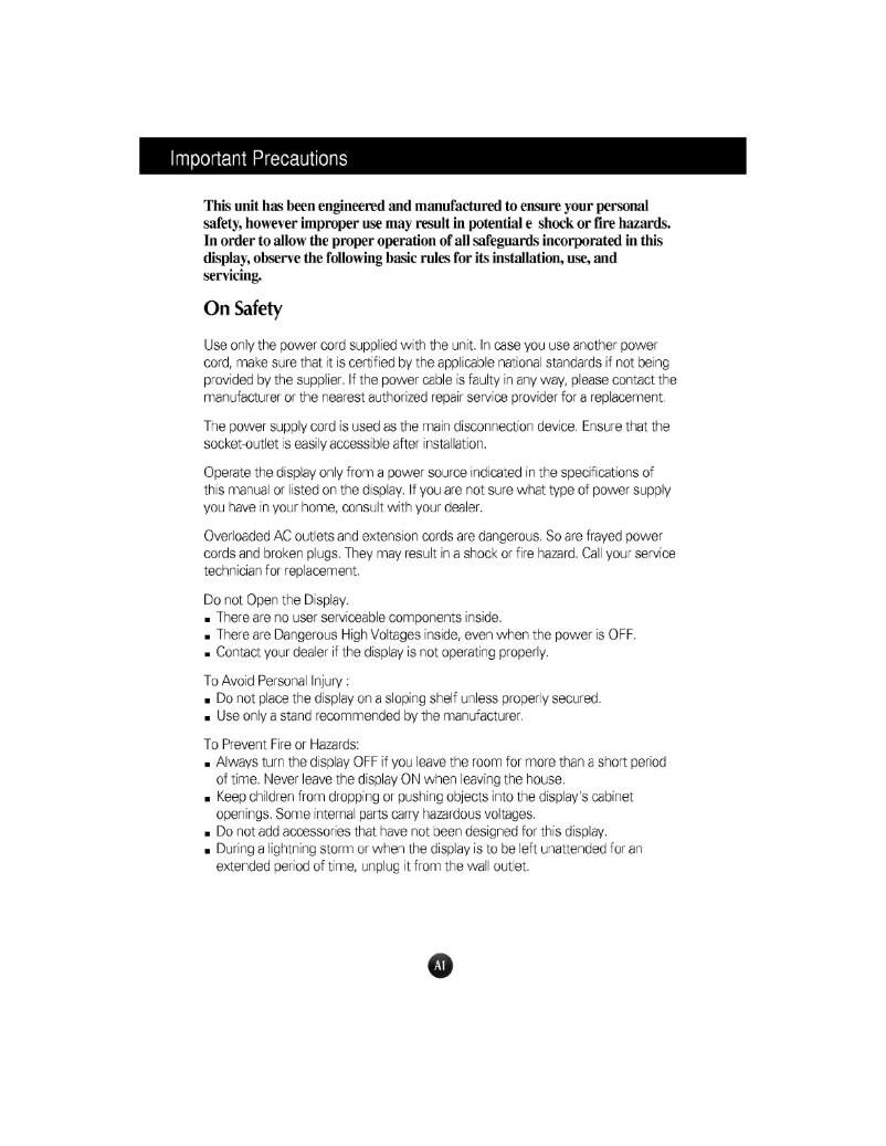 Page n°1 - Manuel utilisateur LG LB700G