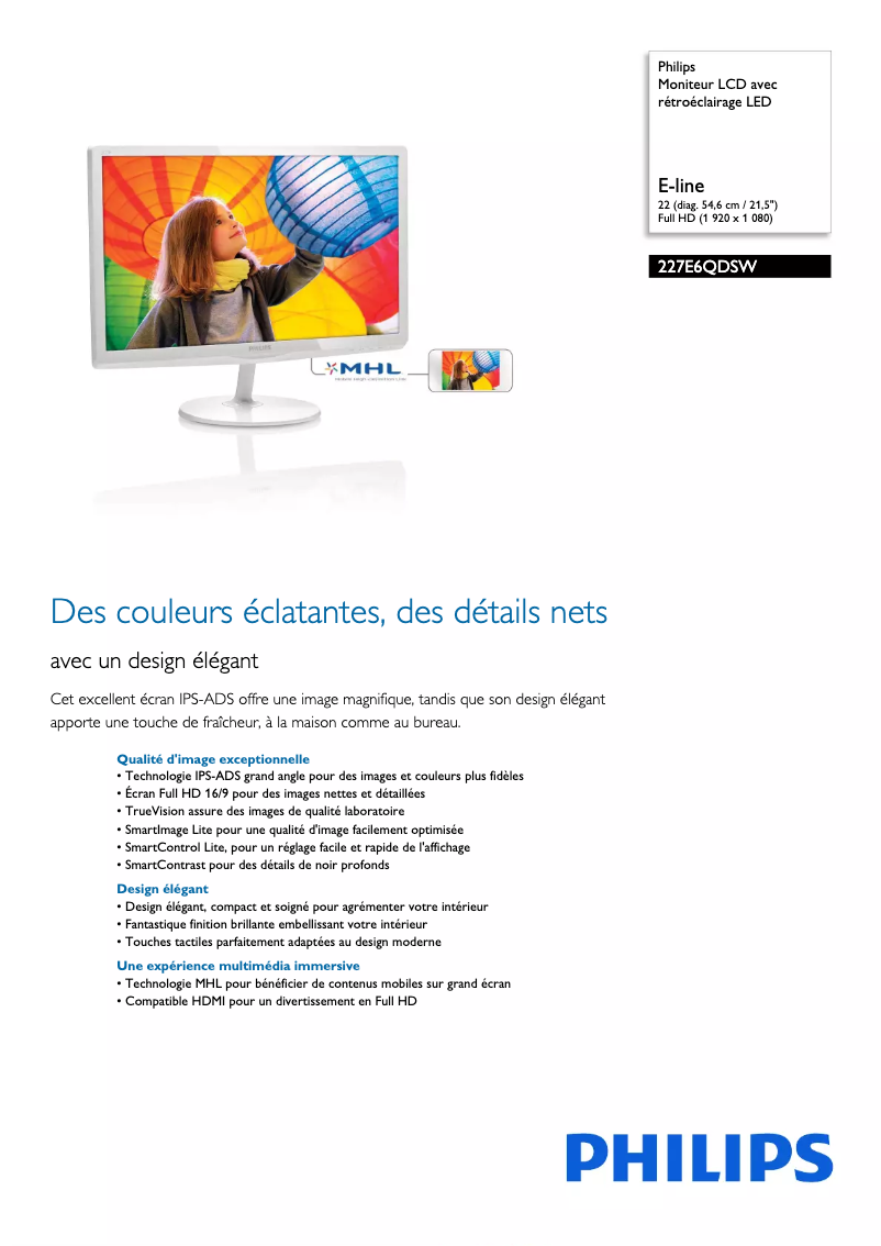 Image de la première page du manuel de l'appareil 227E6QDSW