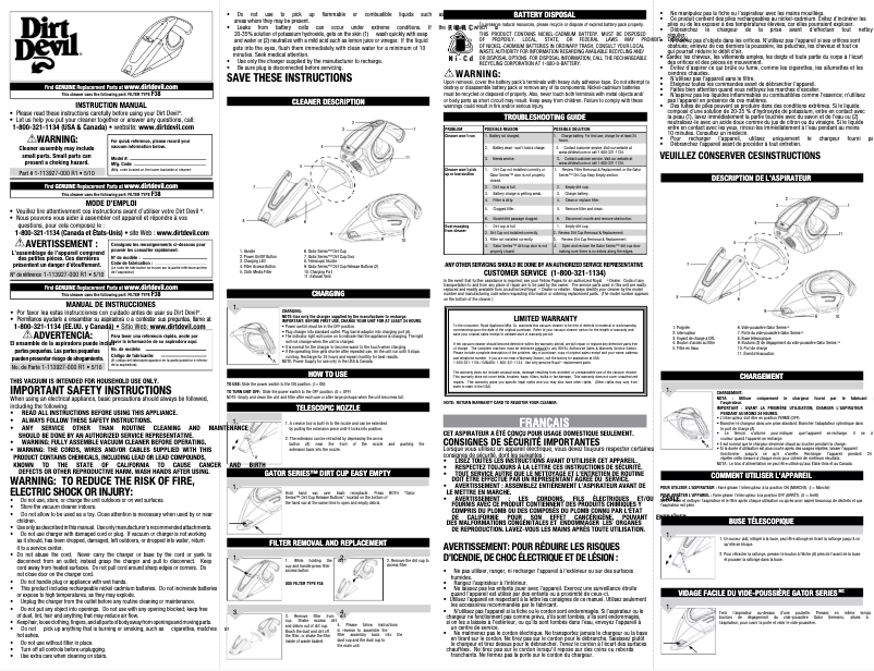 Página 1 del manual Manual de usuario Dirt Devil BD10100