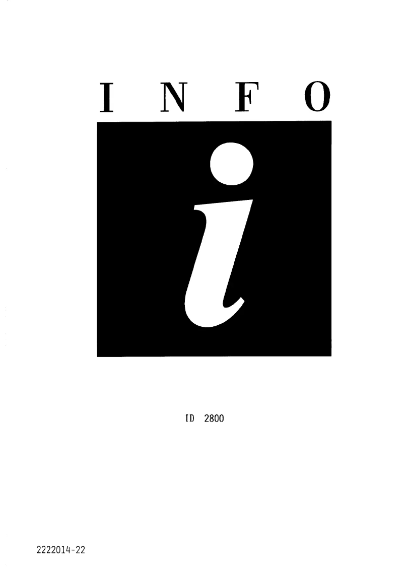 Page 1 de la notice Manuel utilisateur Arthur Martin-Electrolux ID2800