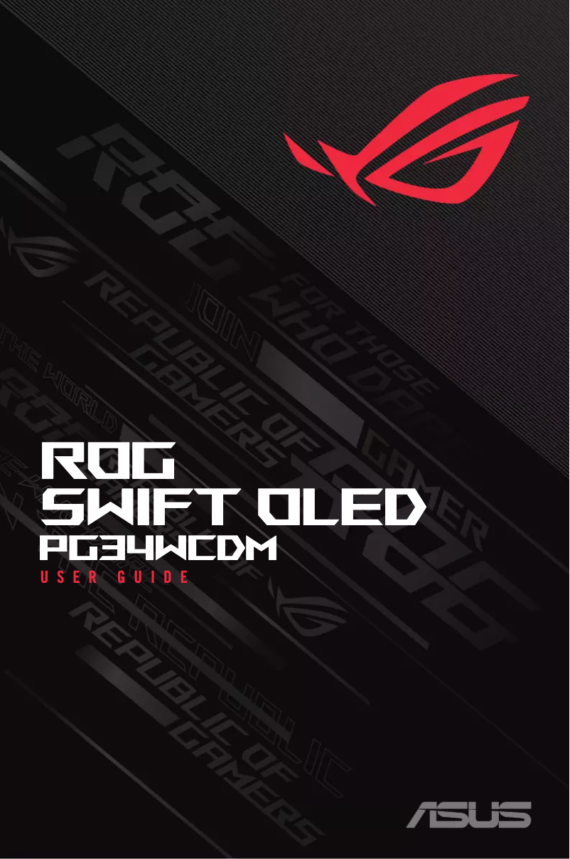 Page n°1 - Manuel utilisateur Asus ROG Swift OLED PG34WCDM