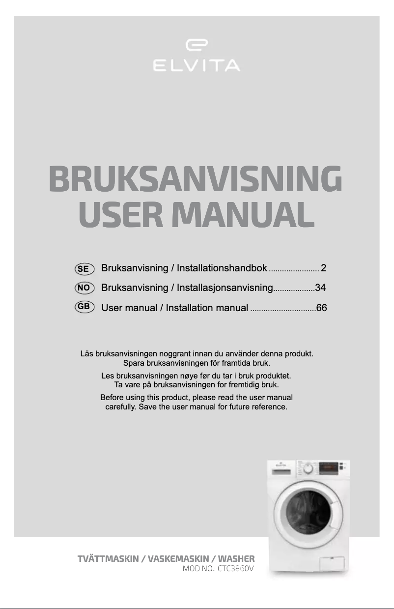 Image de la première page du manuel de l'appareil CTC3860V