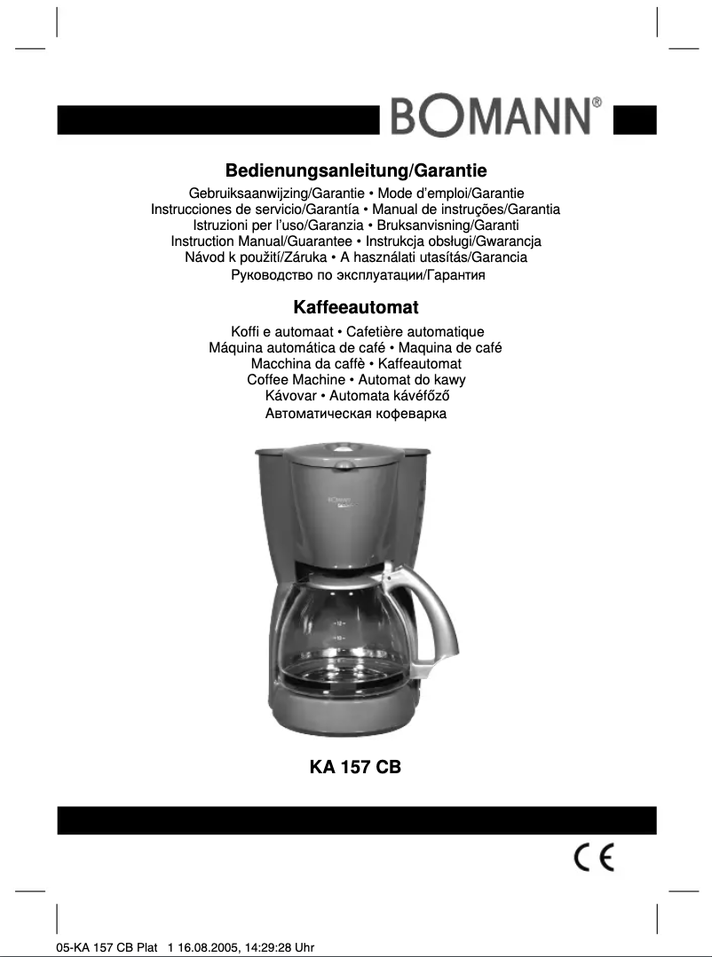 Image de la première page du manuel de l'appareil KA 157 CB