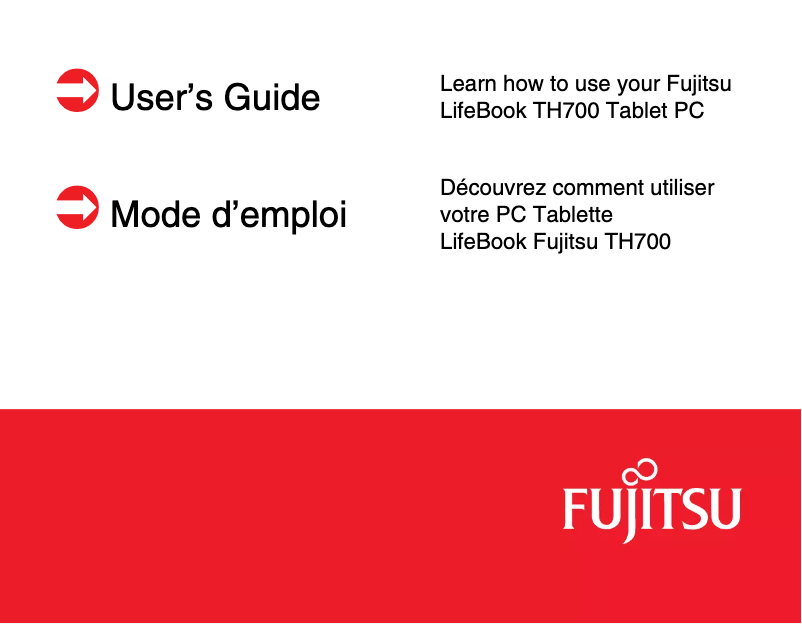 Page 1 de la notice Manuel utilisateur Fujitsu LifeBook TH700