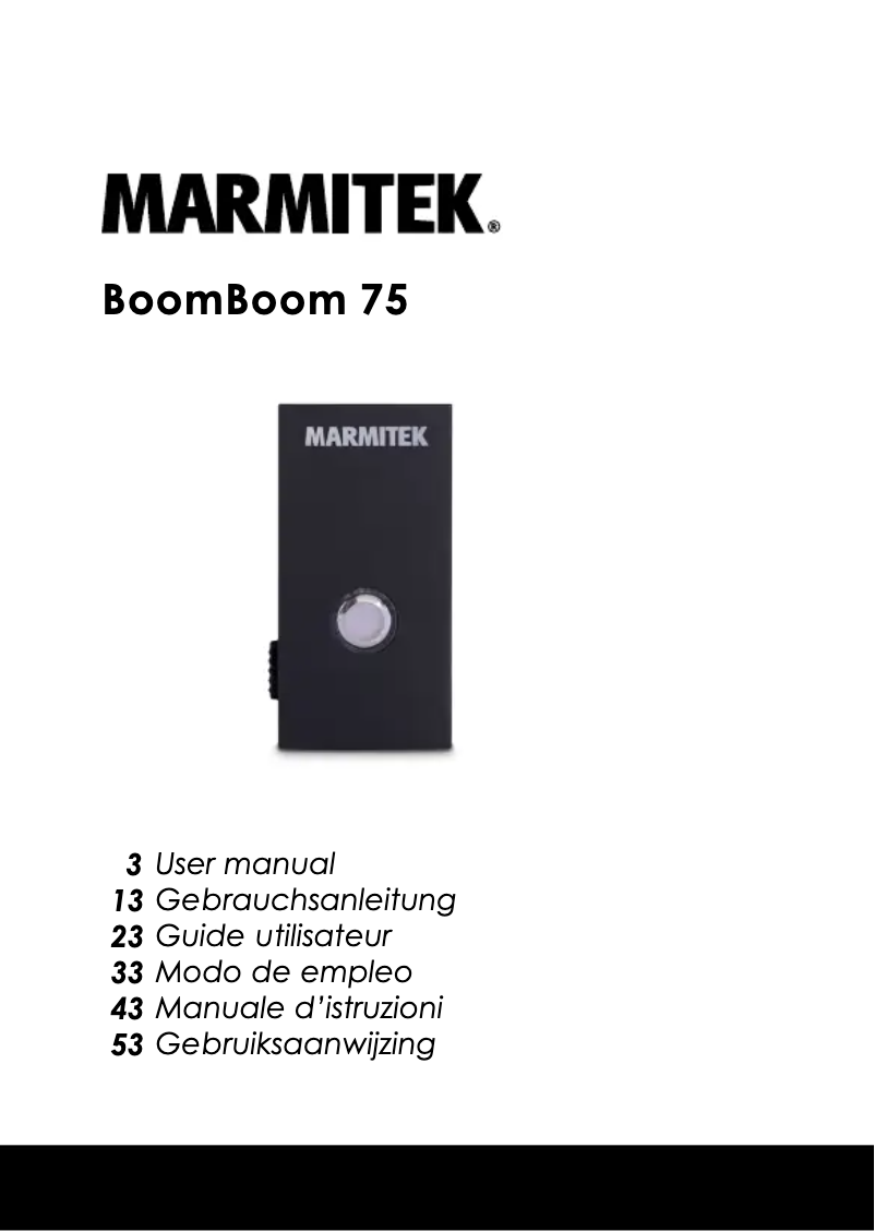Page n°1 - Fiche technique Marmitek BoomBoom 75