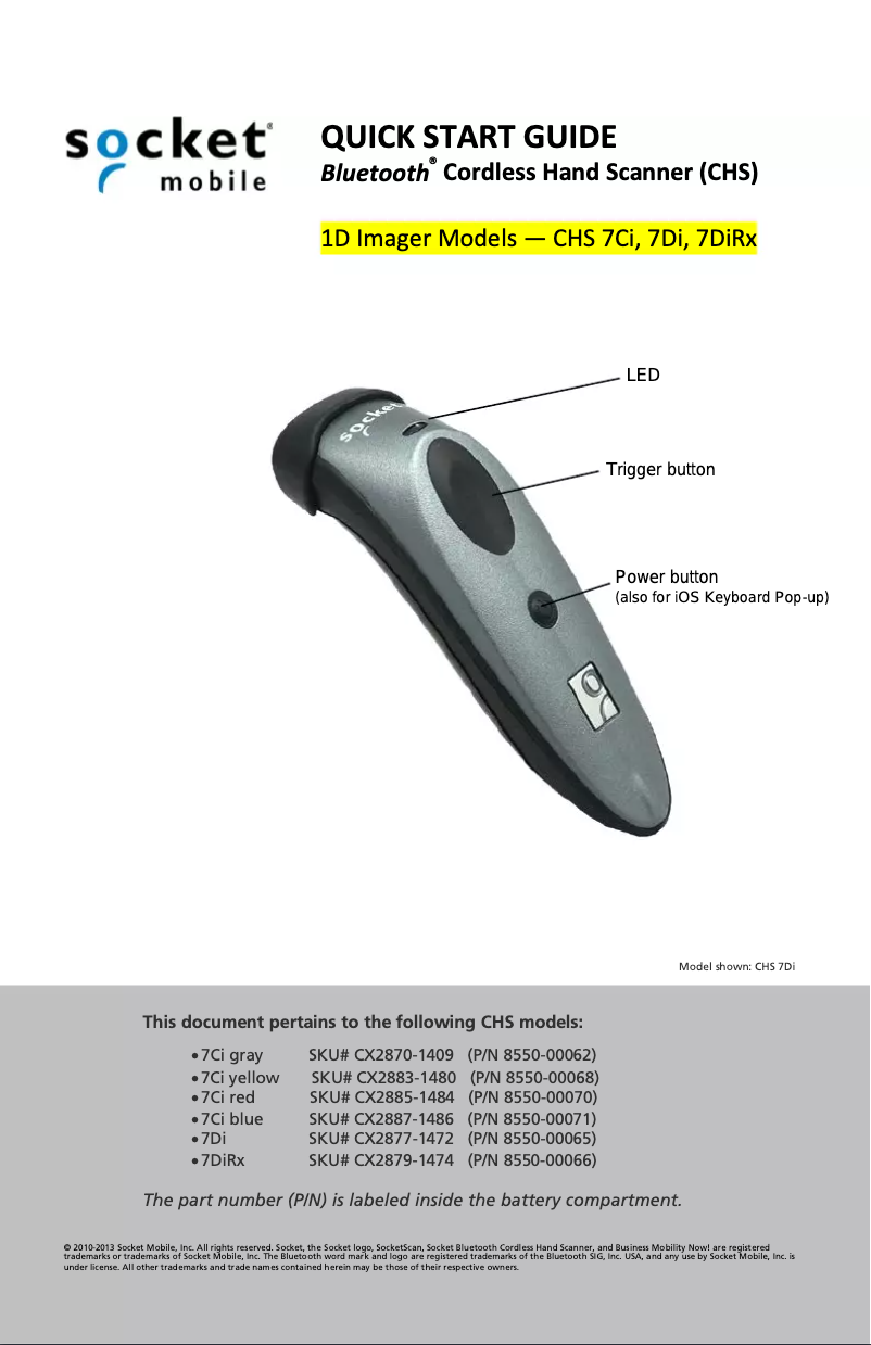 Image de la première page du manuel de l'appareil CHS 7DIRx