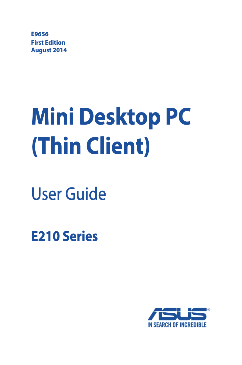 Page 1 de la notice Manuel utilisateur Asus Pro Series E210