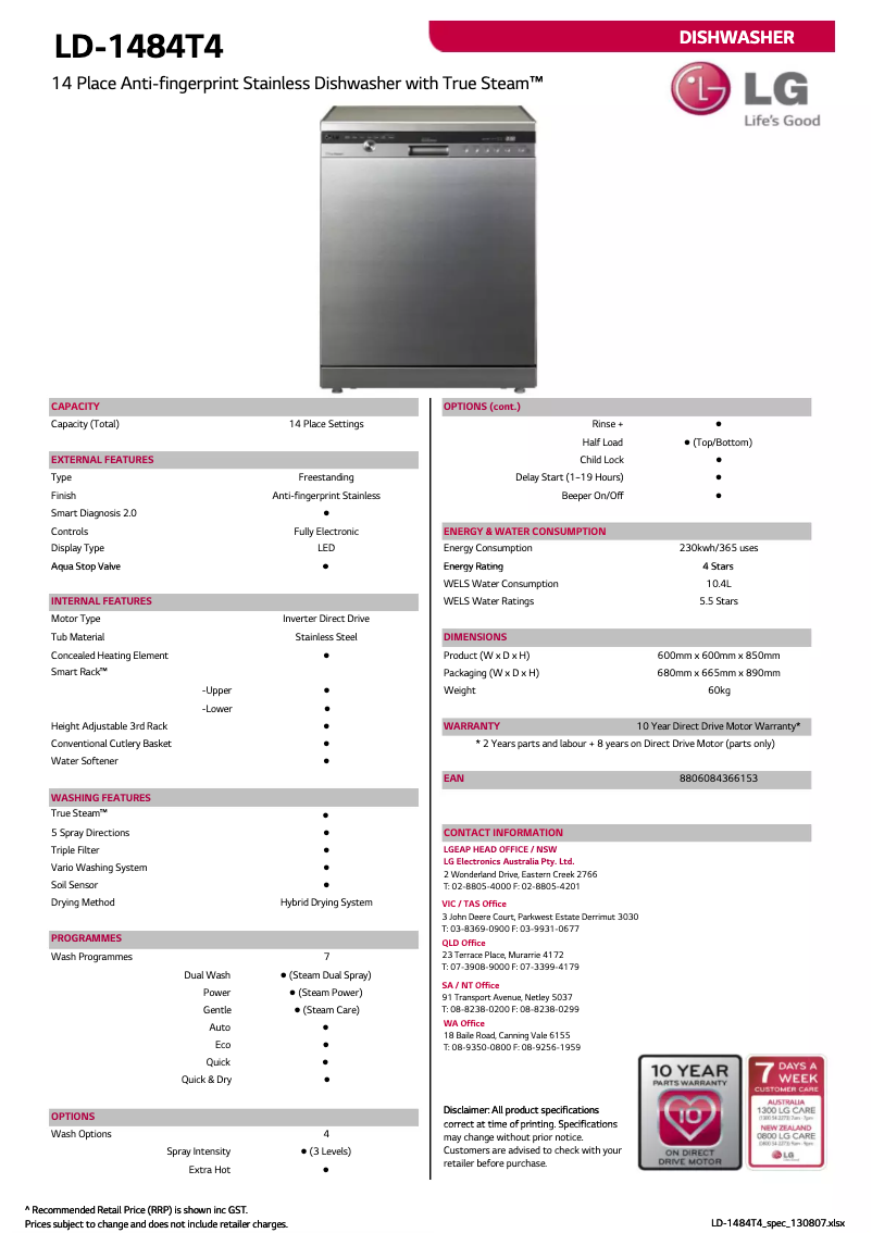 Imagen de la primera página del manual del dispositivo LD-1484T4