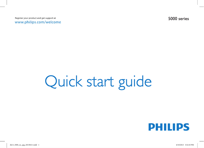 Page 1 de la notice Guide de démarrage rapide Philips 32PFL5018T