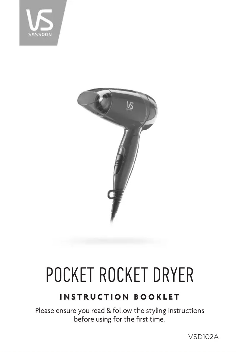 Página 1 del manual Manual de usuario VS Sassoon Pocket Rocket VSD102A