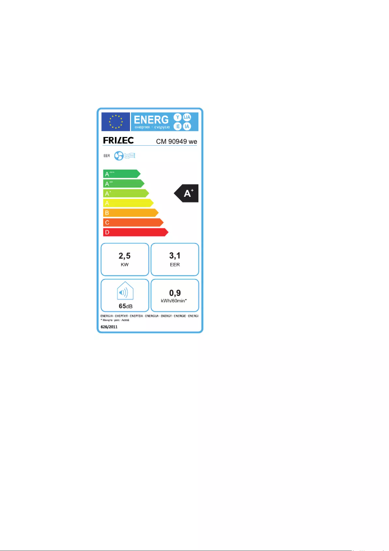Page 1 de la notice Manuel utilisateur Frilec CM90949