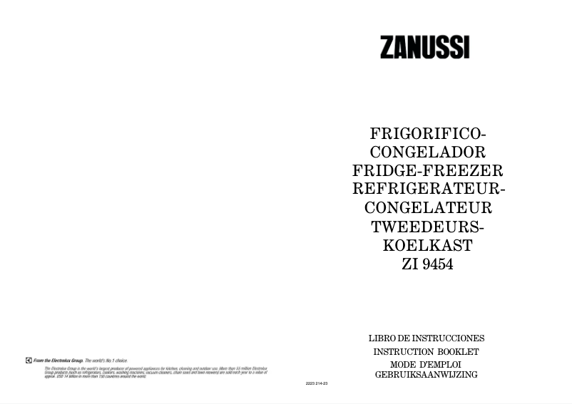 Page n°1 - Manuel utilisateur Zanussi ZI 9454