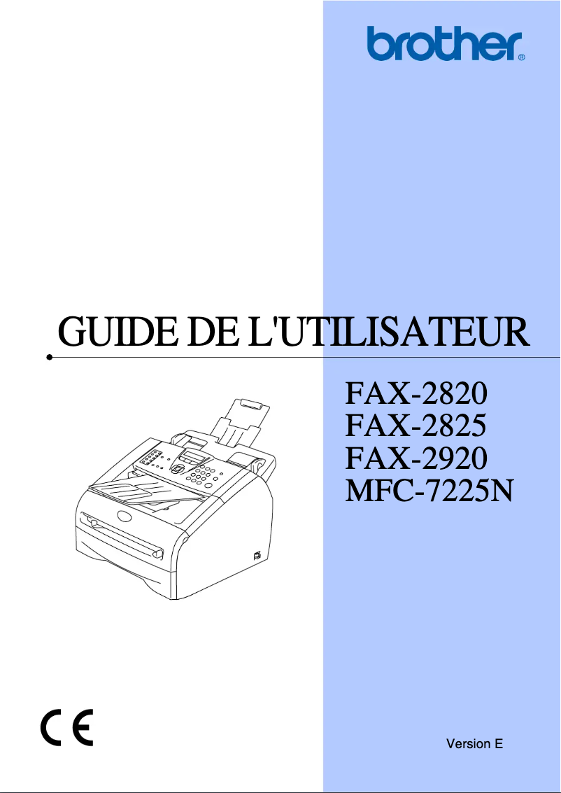 Page 1 de la notice Manuel utilisateur Brother MFC-7225N