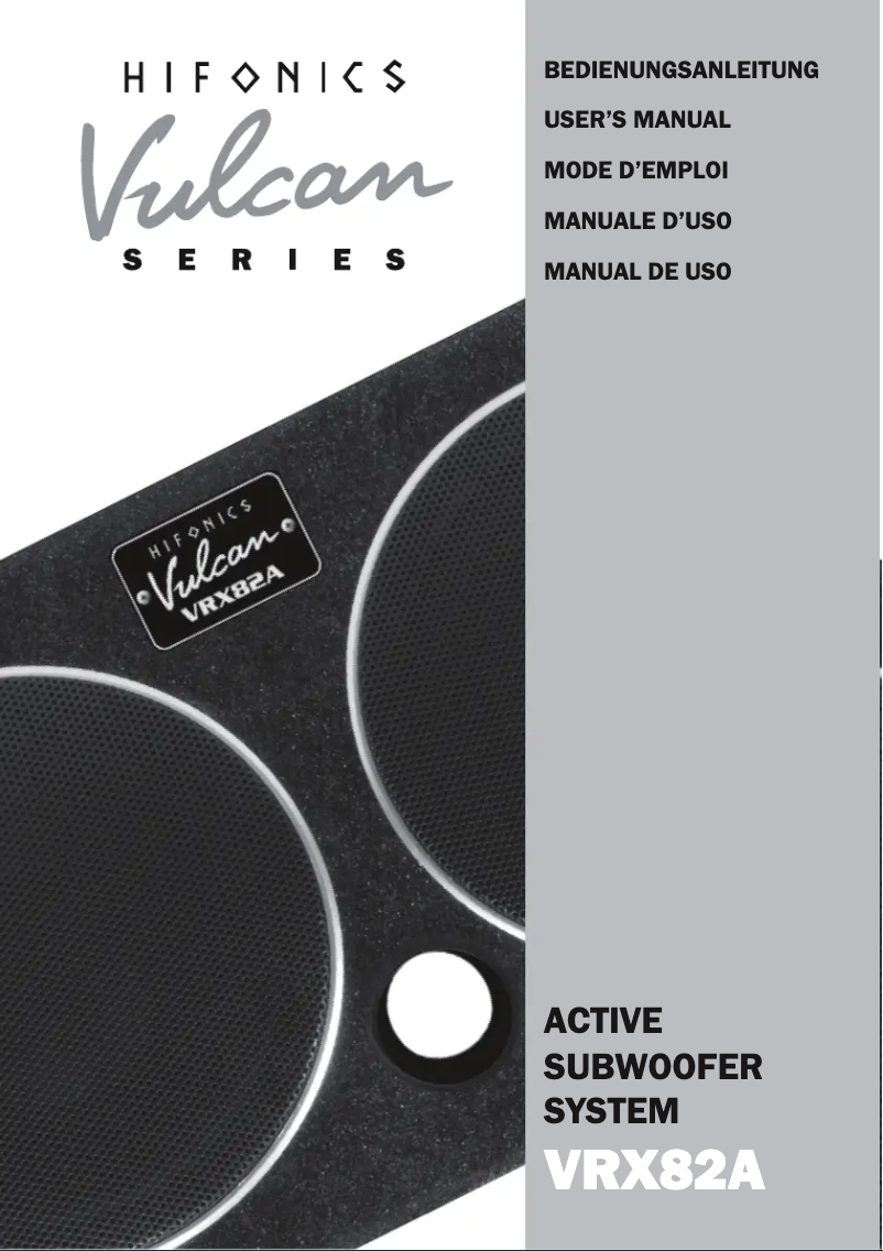 Image de la première page du manuel de l'appareil VRX82A