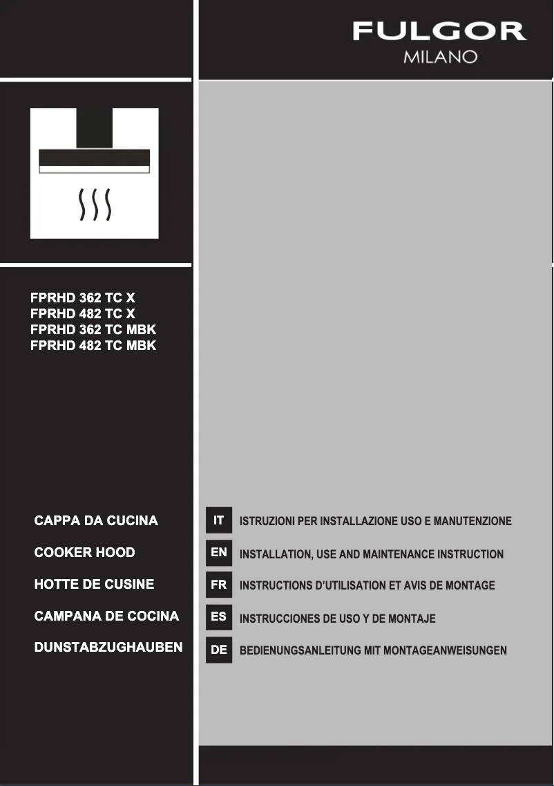 Page 1 de la notice Guide d'installation Fulgor Milano FPRHD 362 TC X