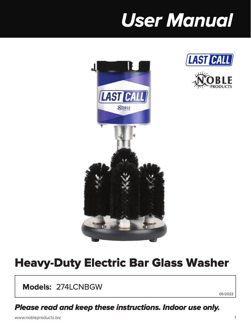 Image de la première page du manuel de l'appareil Last Call 274LCNBGW