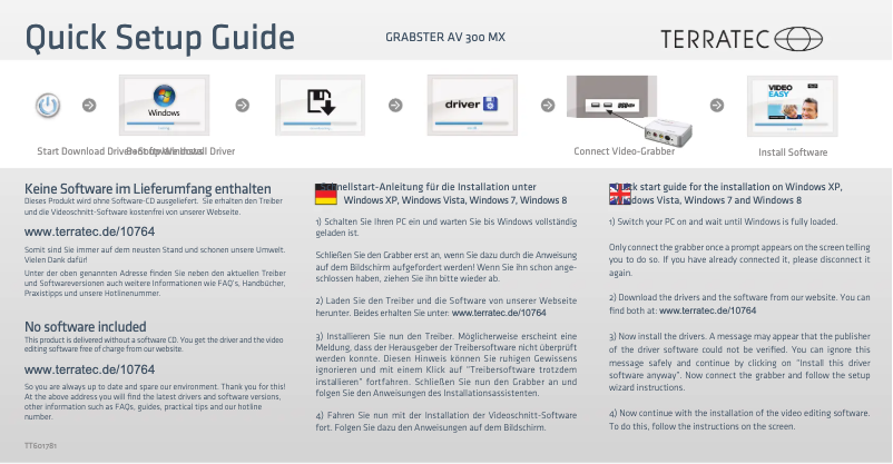 Page 1 de la notice Manuel utilisateur Terratec Grabster AV 300 MX