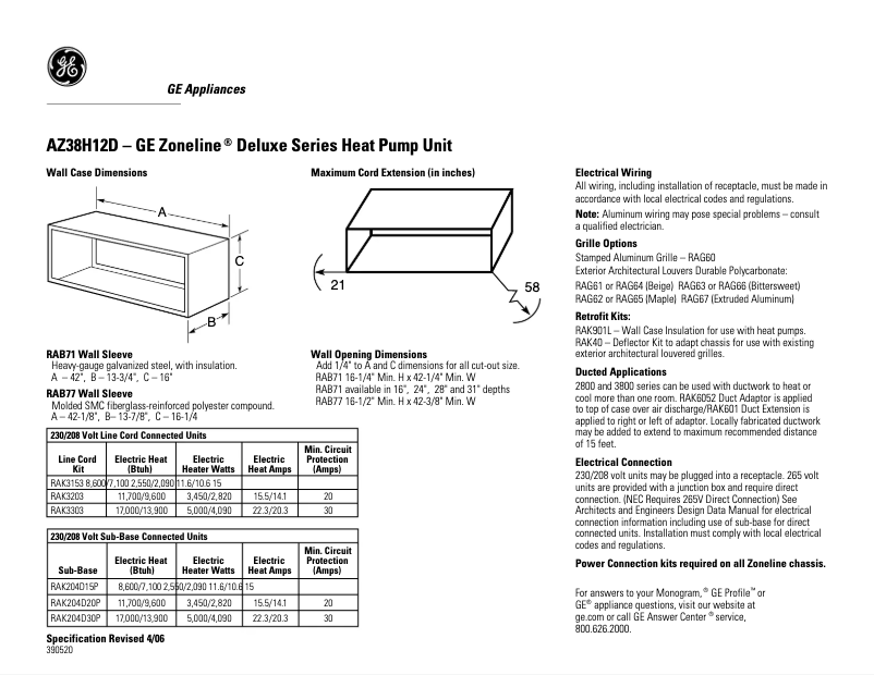 Imagen de la primera página del manual del dispositivo AZ38H12DAC