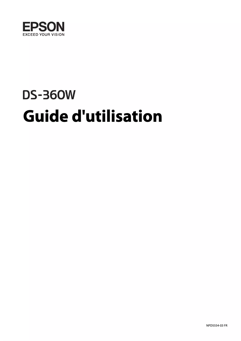 Page 1 de la notice Manuel utilisateur Epson WorkForce DS-360W