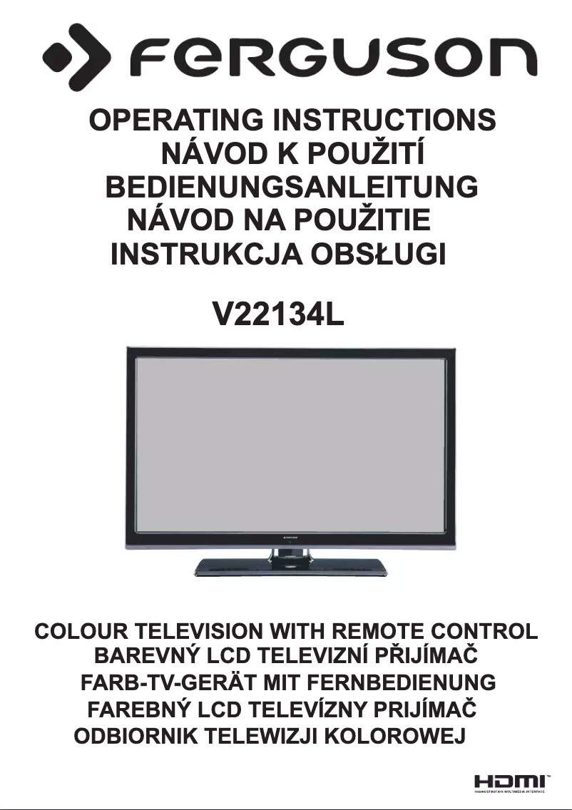 Image de la première page du manuel de l'appareil V22134L