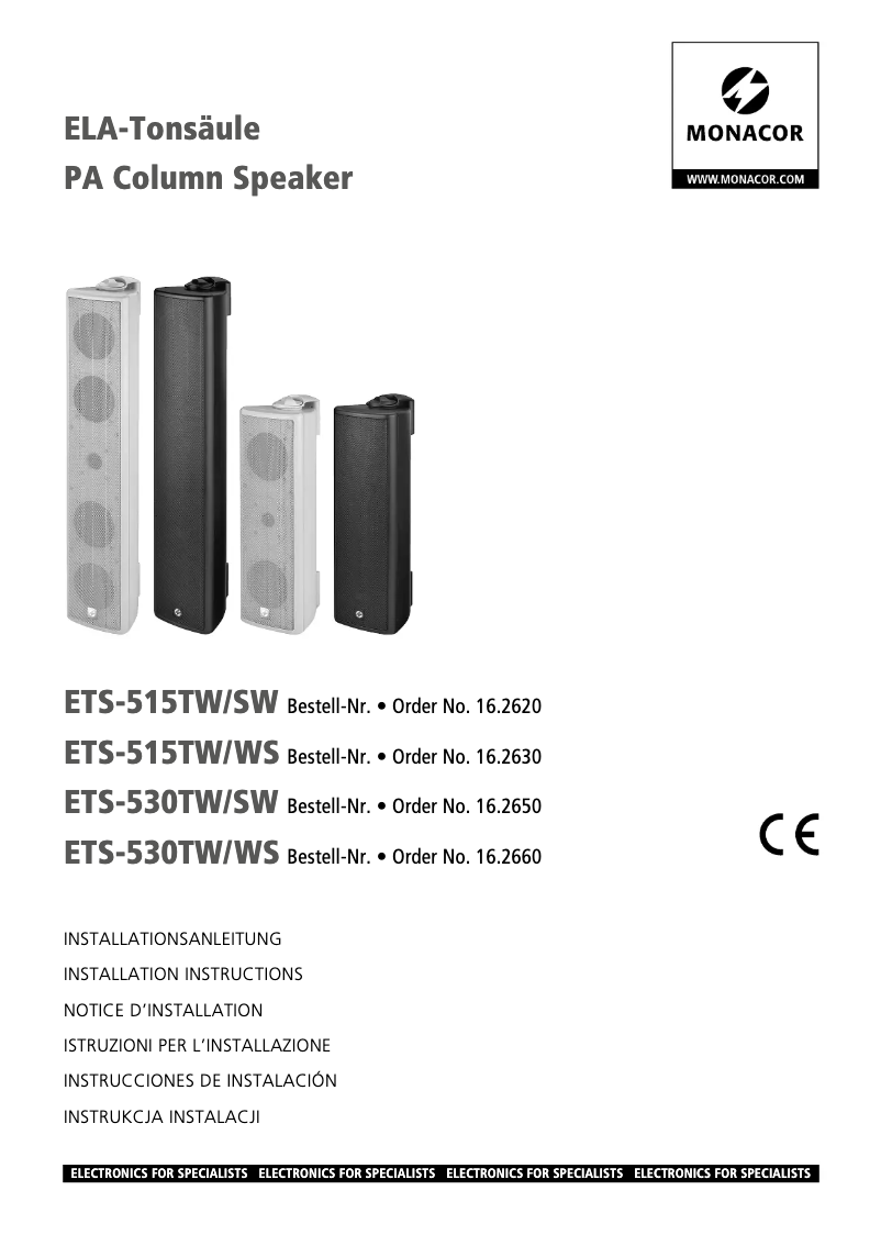 Page n°1 - Manuel utilisateur Monacor ETS-530TW/SW