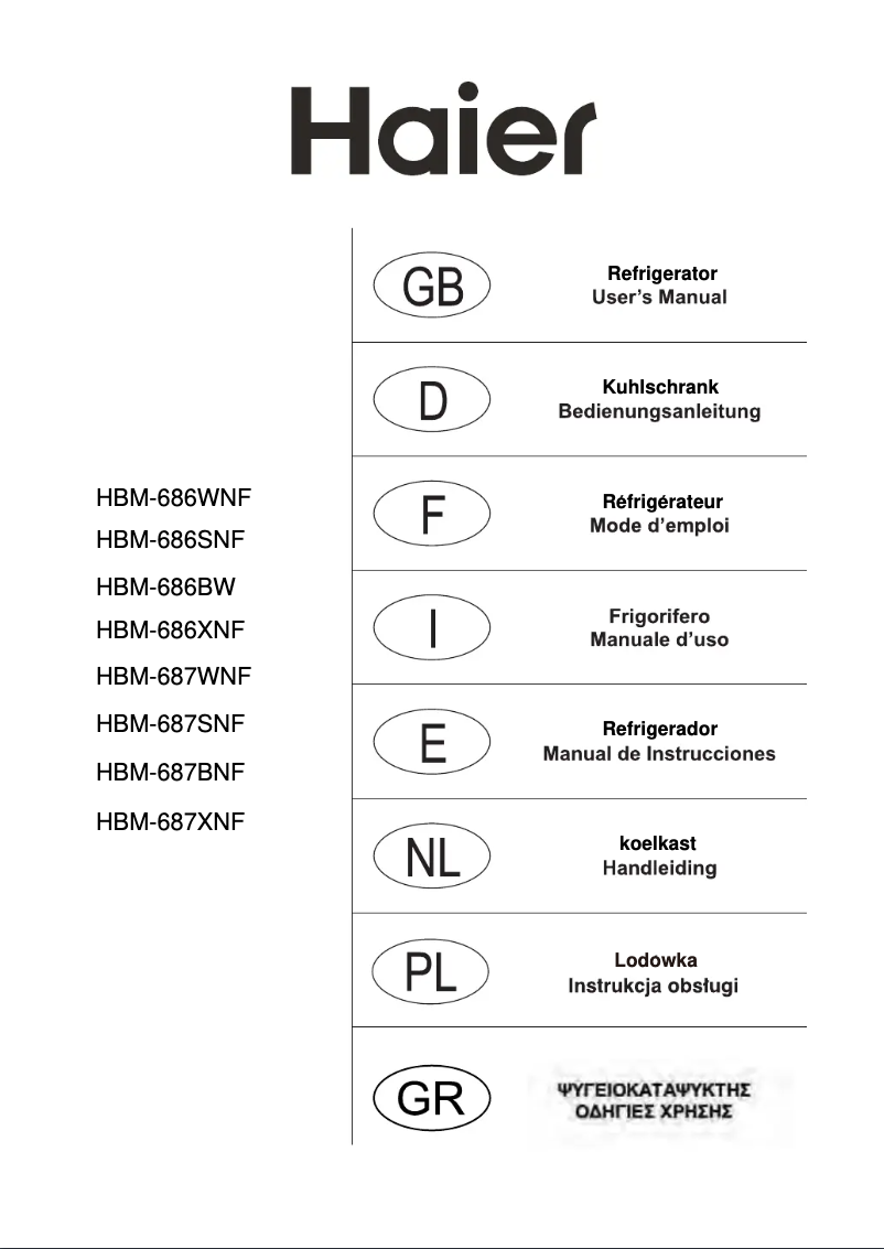 Page 1 of the manual User Manual Haier HBM-686XNF