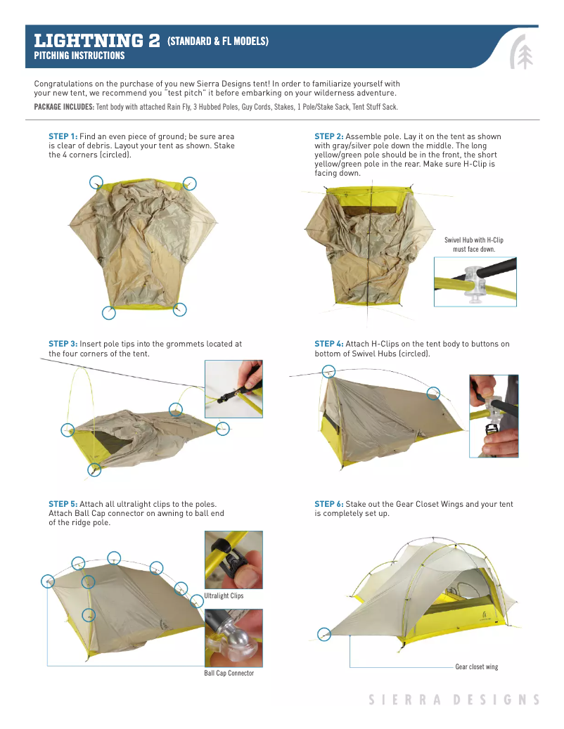 Page 1 de la notice Manuel utilisateur Sierra Designs Lightning 2