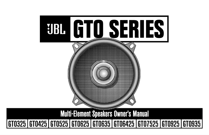 Page n°1 - Manuel utilisateur JBL Grand Touring GTO325