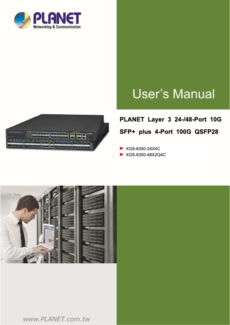 Page 1 de la notice Manuel utilisateur Planet XGS-6350-48X2Q4C