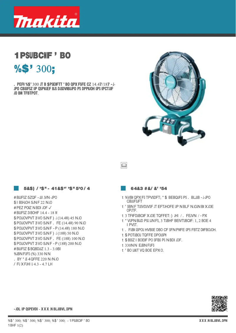 Page 1 de la notice Fiche technique Makita DCF300Z